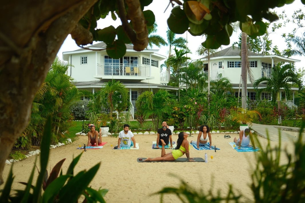 Yoga class at the installations of Rondel Village