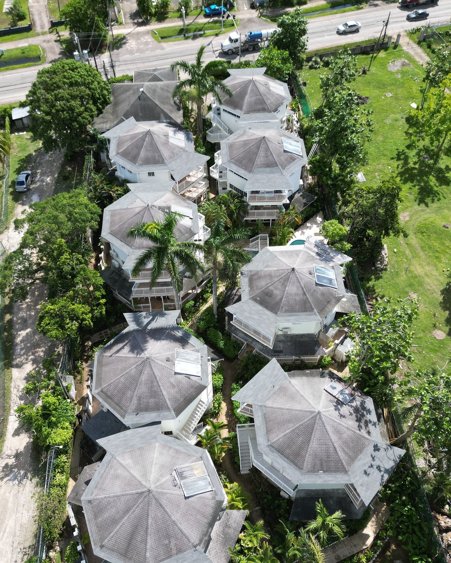 Drone image showcasing the Rondel Village from above