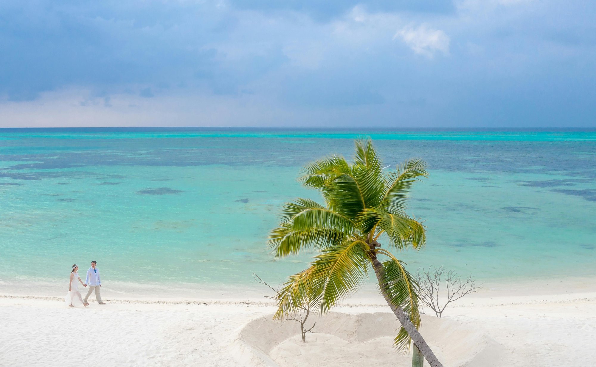 Couple walking in Jamaica